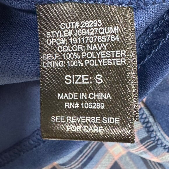 Three Pink Heart Navy Plaid Ruffled‎ Dress With Puff Sleeves Elastic Waist small - Picture 4 of 4